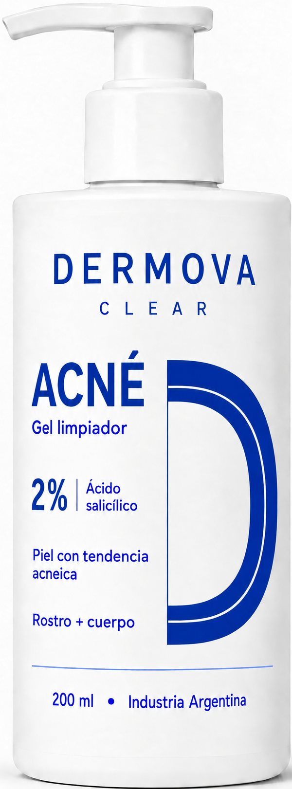 DERMOVA CLEAR gel limpiador antiacné con ácido salicílico 2% y niacinamida 3%
